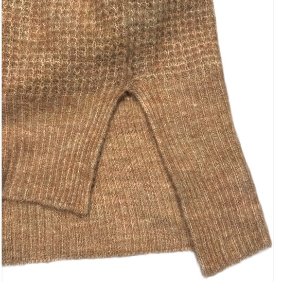 Perfect Free People C.O.M.F.Y. Pullover camel tan waffle V-neck Sweater - Picture 7 of 11